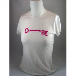 Love is the Key® Pink Logo Organic Bamboo and Cotton Blend T-Shirt